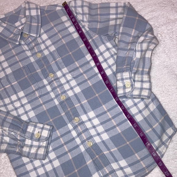 Gap flannel button down light blue plaid size small - Picture 2 of 6